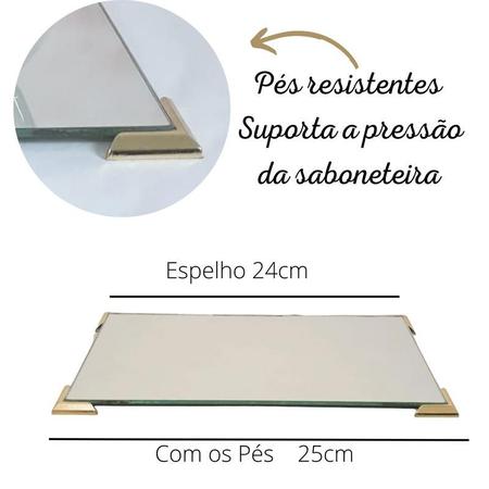 Imagem de Kit Aromatizador Saboneteira Bandeja Vasinho Dourado e Luxuosas Varetas Decoradas - K250/253