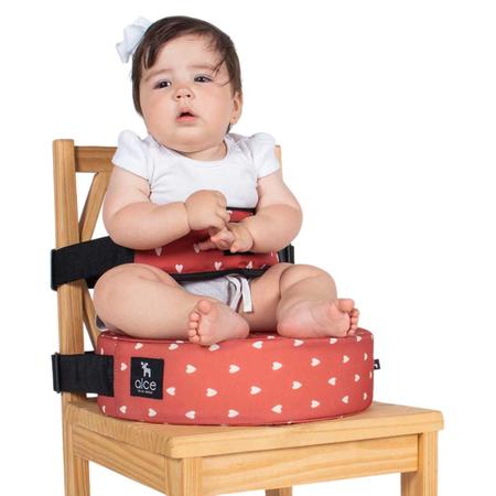 Imagem de Kit Assento Infantil Cinto Alce Almofada De Elevação Redonda Alimentação Atividades Bebê