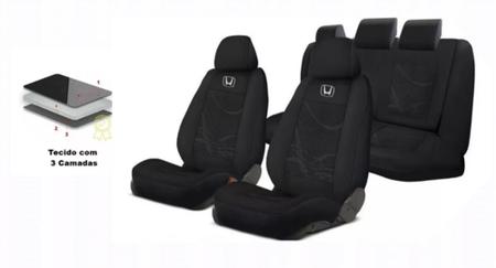 Imagem de Kit Assentos Personalizados Tecido Honda HRV 15-24 + Volante + Chaveiro