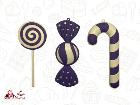 Kit Atacadista 15 Peças de Doces Enfeites de Natal de 15 cm - Decoração de Pendurar. - Brilha Natal e Wanda Hauck Imagem de Kit Atacadista 15 Peças de Doces Enfeites de Natal de 15 cm - Decoração de Pendurar.