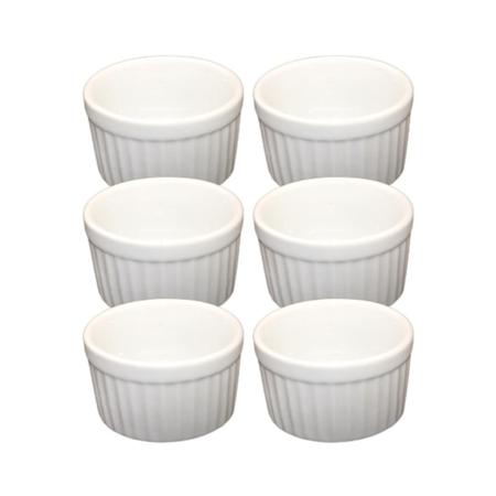 Imagem de Kit Atacado 36 Ramekin Canelado Pequeno 90 ml Ramequim Porcelana Branca