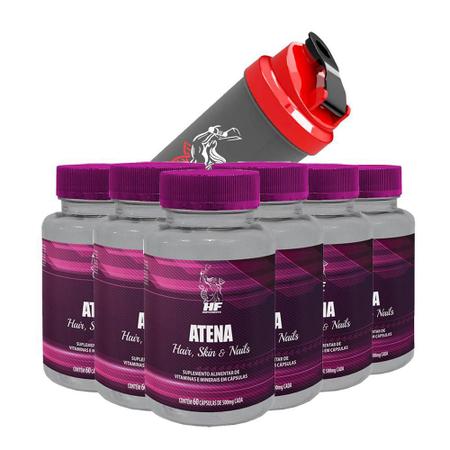 Imagem de Kit-Atena Hair Skin Nails Hf Suplements 5X60Caps+Coq