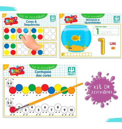 Kit Atividades Educativas Escolar Infantil Completo Premium Com Jogos  Acessórios Escolares - Brinquedo Pedagógico Infantil completo NIG - Jogos  de Memória e Conhecimento - Magazine Luiza