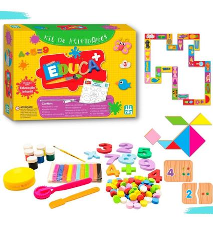 Kit Atividades Educativas Escolar Infantil Completo Premium Com Jogos  Acessórios Escolares - Brinquedo Pedagógico Infantil completo NIG - Jogos  de Memória e Conhecimento - Magazine Luiza