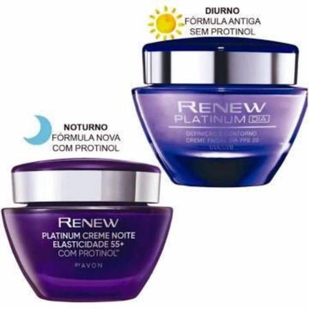 Kit Avon Renew Platinum Creme Facial com Protinol 55+ Dia E Noite  Anti-idade - Anti-Idade Facial - Magazine Luiza