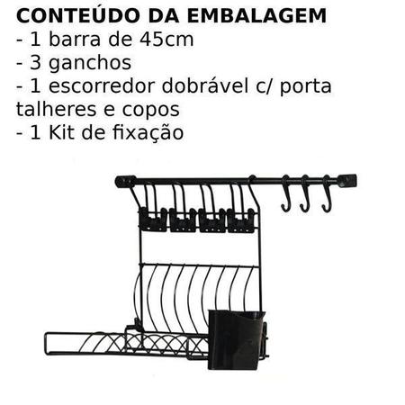 Imagem de Kit B Linha Requinte Master Escorredor De Louças Preto