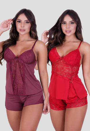 Imagem de Kit Babydoll Básico + Babydoll Detalhes Em Renda