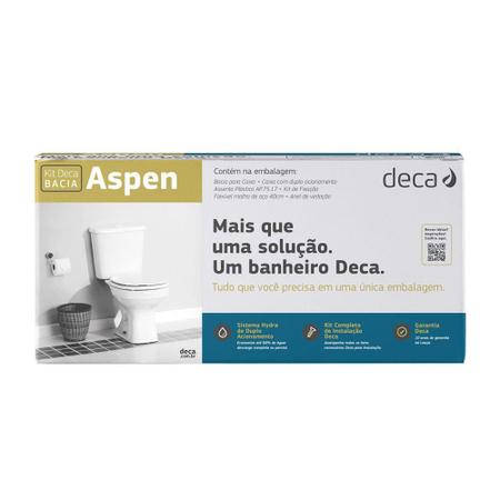 Imagem de Kit Bacia Com Caixa Acoplada + Assento + kit instalação Deca Aspen Branco