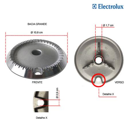 Imagem de Kit bacias para fogões electrolux 4 bocas 56 sx