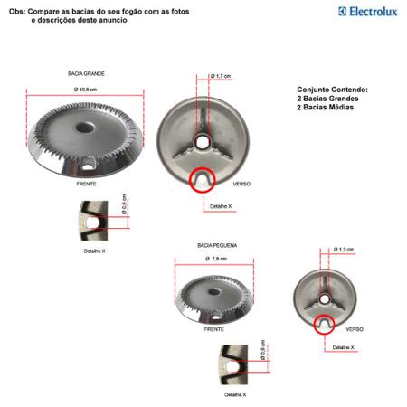 Imagem de Kit bacias para fogões electrolux 4 bocas 56 sx