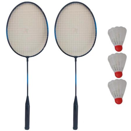 Imagem de Kit Badminton 2 Raquetes + 3 Petecas + Bolsa Completo ul