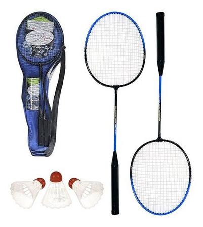 Imagem de Kit Badminton 4 Raquetes + 6 Petecas + Bolsa Envio Imediato