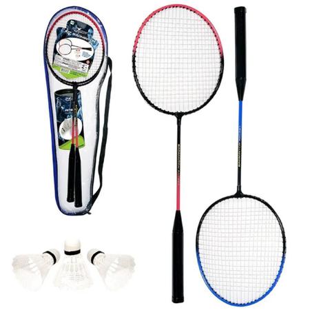 Imagem de Kit Badminton Com 2 Raquetes + 3 Petecas + Bolsa 2024