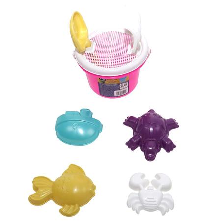 Imagem de Kit Baldinho Brinquedo para Praia Infantil 8 Pecas Rosa  Bel 