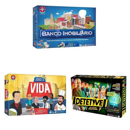 Kit Jogo da Vida + Detetive Jogos de tabuleiro Estrela em Promoção