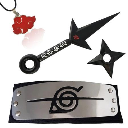 kit Bandana Naruto aldeia da folha Renegado, Kunai, Shuriken e