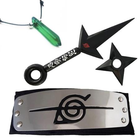 kit Bandana Naruto aldeia da folha Renegado, Kunai, Shuriken