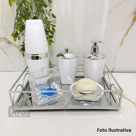 Imagem de Kit Banheiro Bancada Premium Branco Uz 4Pçs