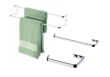 Imagem de Kit banheiro lavabo 03 peças Future porta toalha duplo 60cm,toalheiro rosto 30 cm e papeleira 