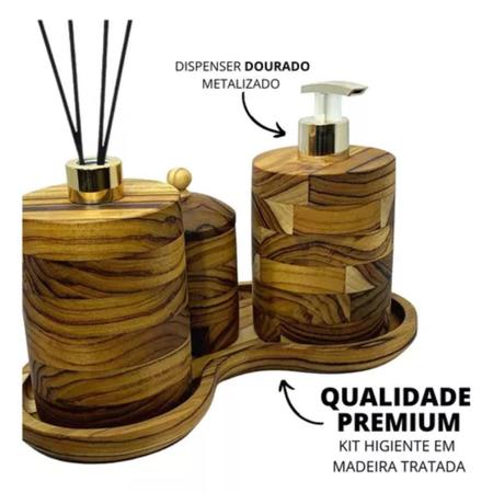 Imagem de Kit Banheiro Lavabo 4 Pçs Conjunto Redondo Luxo Premium