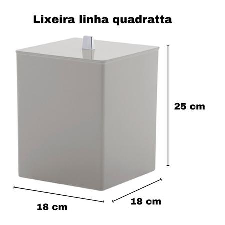 Imagem de Kit banheiro Lavabo Banheiro Com Lixeira Quadratta Premium