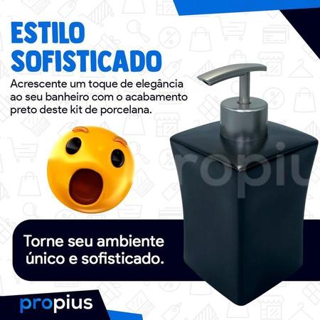 Kit Banheiro Lavabo Porcelana 3 Pecas Bandeja Luxo - Wincy Imagem de Kit Banheiro Lavabo Porcelana 3 Pecas Bandeja Luxo