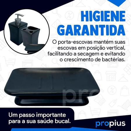 Imagem de Kit Banheiro Lavabo Porcelana 3 Pecas Bandeja Saboneteira