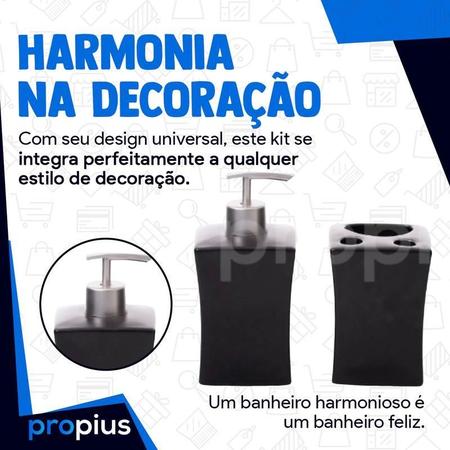 Imagem de Kit Banheiro Lavabo Porcelana 3 Pecas Saboneteira Conjunto