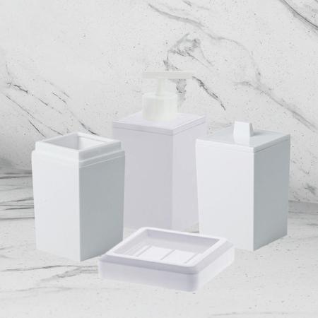 Kit Banheiro Lavabo Porta Sabonetes Escova Algodão 4 Peças - Paramount Imagem de Kit Banheiro Lavabo Porta Sabonetes Escova Algodão 4 Peças