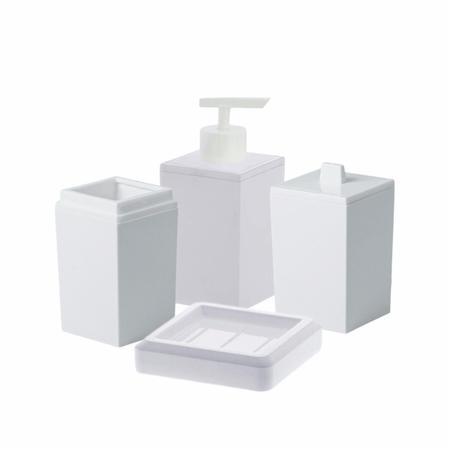 Kit Banheiro Lavabo Porta Sabonetes Escova Algodão 4 Peças - Paramount Imagem de Kit Banheiro Lavabo Porta Sabonetes Escova Algodão 4 Peças