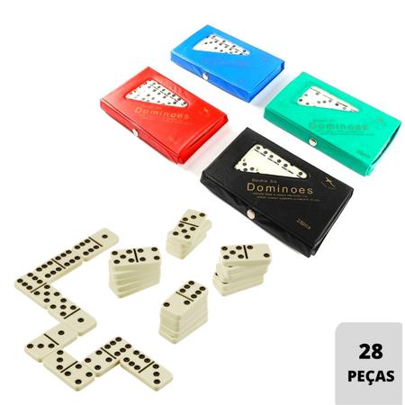 Kit Jogo de salão 1 Jogo de domino profissional 28 peças e 2