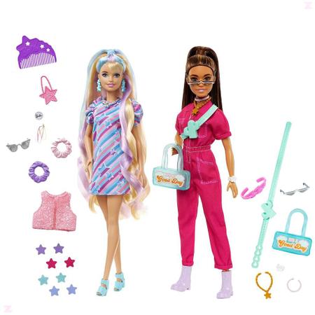 Boneca Barbie Macacão Rosa e Acessórios Mattel - Fátima Criança