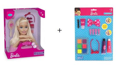 Boneca Barbie Styling Head Fala Frases Cartela De Maquiagem