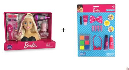 Brinque De Salão De Beleza Com Barbie E Cartela De Maquiagem