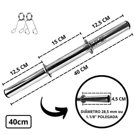 Imagem de Kit Barras de Tubo Ocas com Barras 40cm e 1,50m e Barra W 1,20m