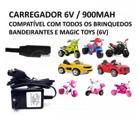 Imagem de Kit Bateria 6v 12ah + Carregador 6v Moto Elétrica Brinquedo , Carrinho Elétrico , Bandeirante