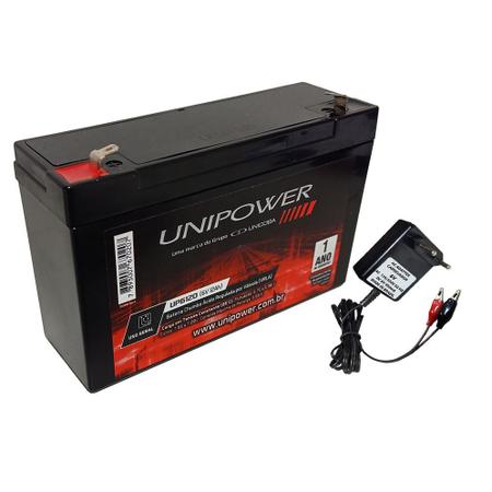 Imagem de Kit Bateria 6V 12ah Unipower + Carregador - Moto Elétrica