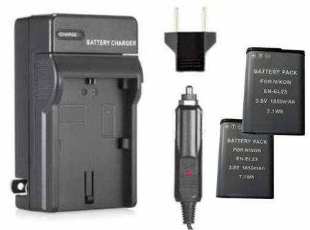 Imagem de Kit Bateria EN-EL23 + carregador para câmera digital e filmadora Nikon CoolPix P600, S810C