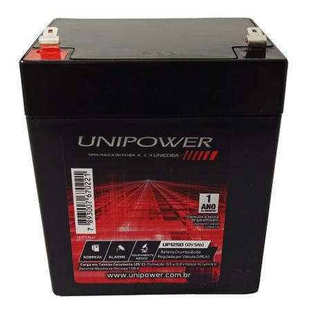 Imagem de Kit Bateria Selada Unipower 12V 5ah + Carregador - Nobreak