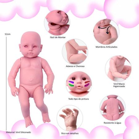 Kit 2 moldes em PDF para roupas de boneca, bebê Reborn 52 cm