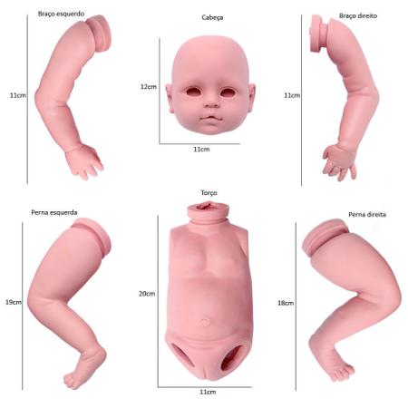 Kit moldes em PDF para roupas de boneca, bebê Reborn 52 cm
