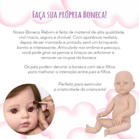 Kit de Roupas para Boneca Bebê Reborn Menina com tamanho de até