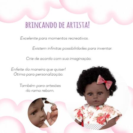 Boneca Realista Negra Reborn Menina Bebe Negra Roupa Rosa - ShopJJ -  Brinquedos, Bebe Reborn e Utilidades