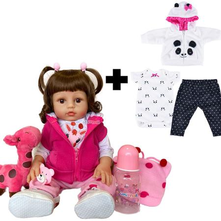 Bebê Reborn PANDINHA - corpo todo em silicone a prova dágua. Entrega  IMEDIATA, Bebês Meninas