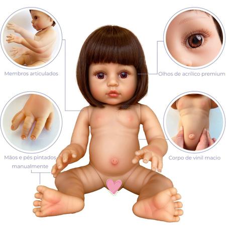 Bebê Reborn PANDINHA - corpo todo em silicone a prova dágua. Entrega  IMEDIATA, Bebês Meninas