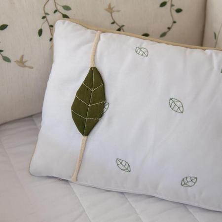 Imagem de Kit Berço com 6 Peças Baby Design Folhas Verde e Branco Carolina Baby
