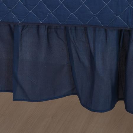 Imagem de Kit Berço Trança Coroa 12 Peças com Saia - Azul Marinho