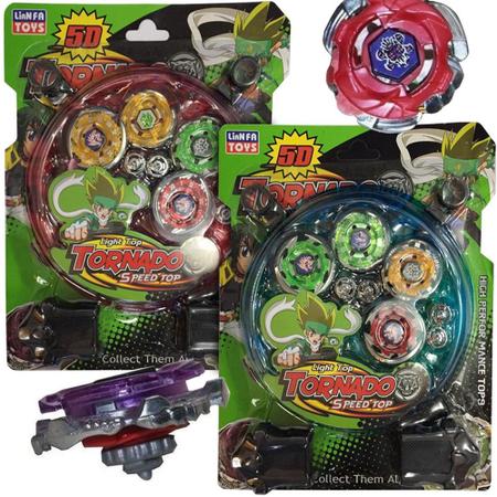 Kit Beyblade Metal 5D Brinquedo 4 Peões Led Toys - Speed Top - Pião de  Batalha e Acessórios - Magazine Luiza