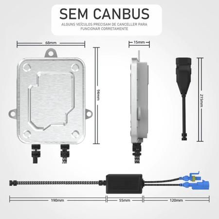 Imagem de Kit Bi Xenon H4-3 H4 Alto Baixo 55w 3000k 4300k 6000k 8000k