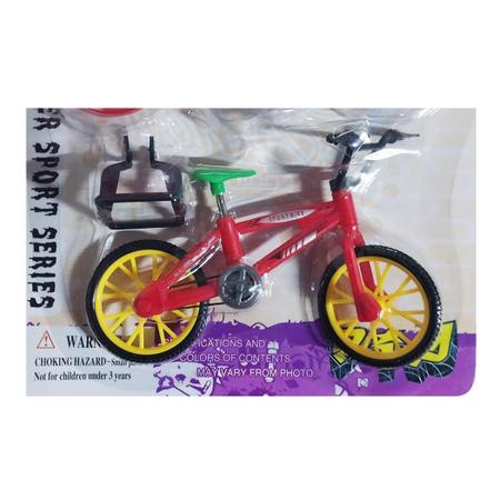 Imagem de Kit Bicicleta De Dedo Com Acessórios Mini Brinquedo Vermelho